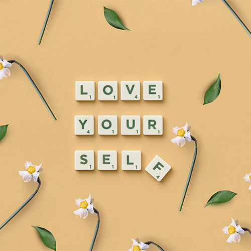 graphic saying love your self